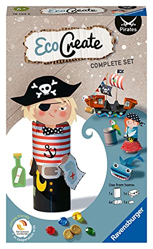 Ravensburger EcoCreate 18130 - Pirates - DIY Bastelset für Kinder ab 6 Jahren, Blau