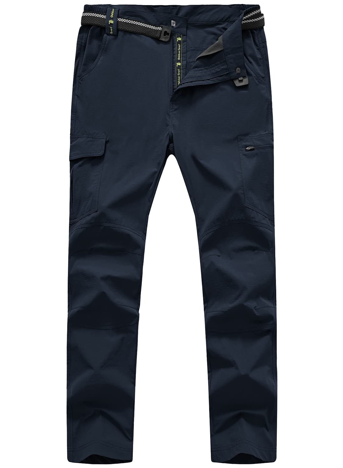 TBMPOY Men's Hiking Pants with Belt Outdoor QuickDry Lightweight