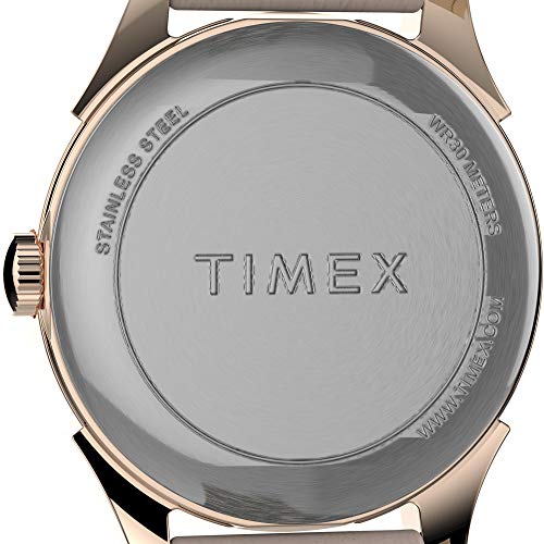 Elegant Timex Women's 28mm Pink Rose Gold Leather Strap Watch - Stylish Timepiece for Modern Women - Image 5