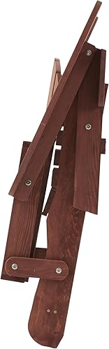 Miniatura 6 de Silla Adirondack plegable de madera de gran tamaño con respaldo y tabla de asiento premontados, silla de patio de madera para jardín, patio trasero,