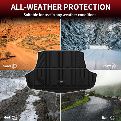Image of LASFIT Cargo Mat for Toyota Camry 2018 2019 2020 2021 2022 2023 2024-2026 | All Weather Custom Fit Anti-Slip Pet Friendly Easy Clean TPE Trunk & Backrest Mats for 8th 9th Gen Camry, Black
