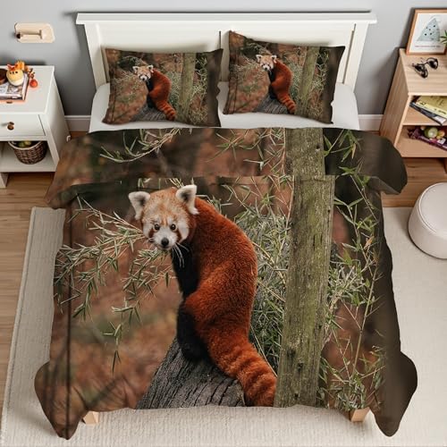 小熊猫羽毛布団 3D木掛け布団 ド ソフト 冬 キルト オールシーズン被子ソフトふわふわマイクロファイバーウォッャブル 掛け布団暖かい ふわふわ 暖かい羽毛布団軽量 通気 羽根布団170x210cm + 2枚枕カバー・43X63cmTI3903