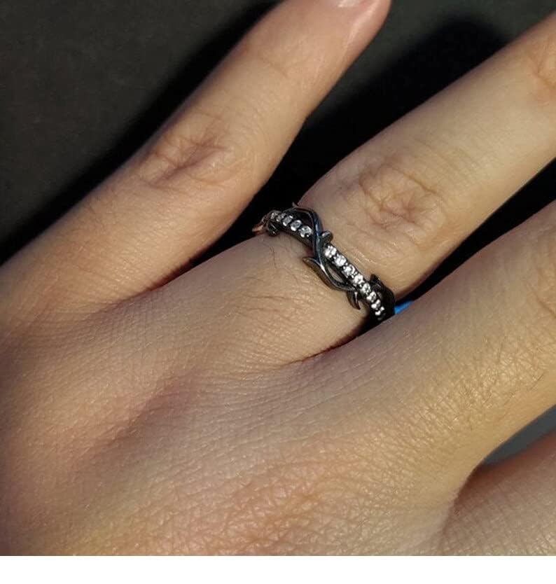 0.40 Ct Round Cut White Diamonds Enchanted Disney Maleficent Wedding Band Ring in 925 Sterling Silver Two Tone Gold Finish4