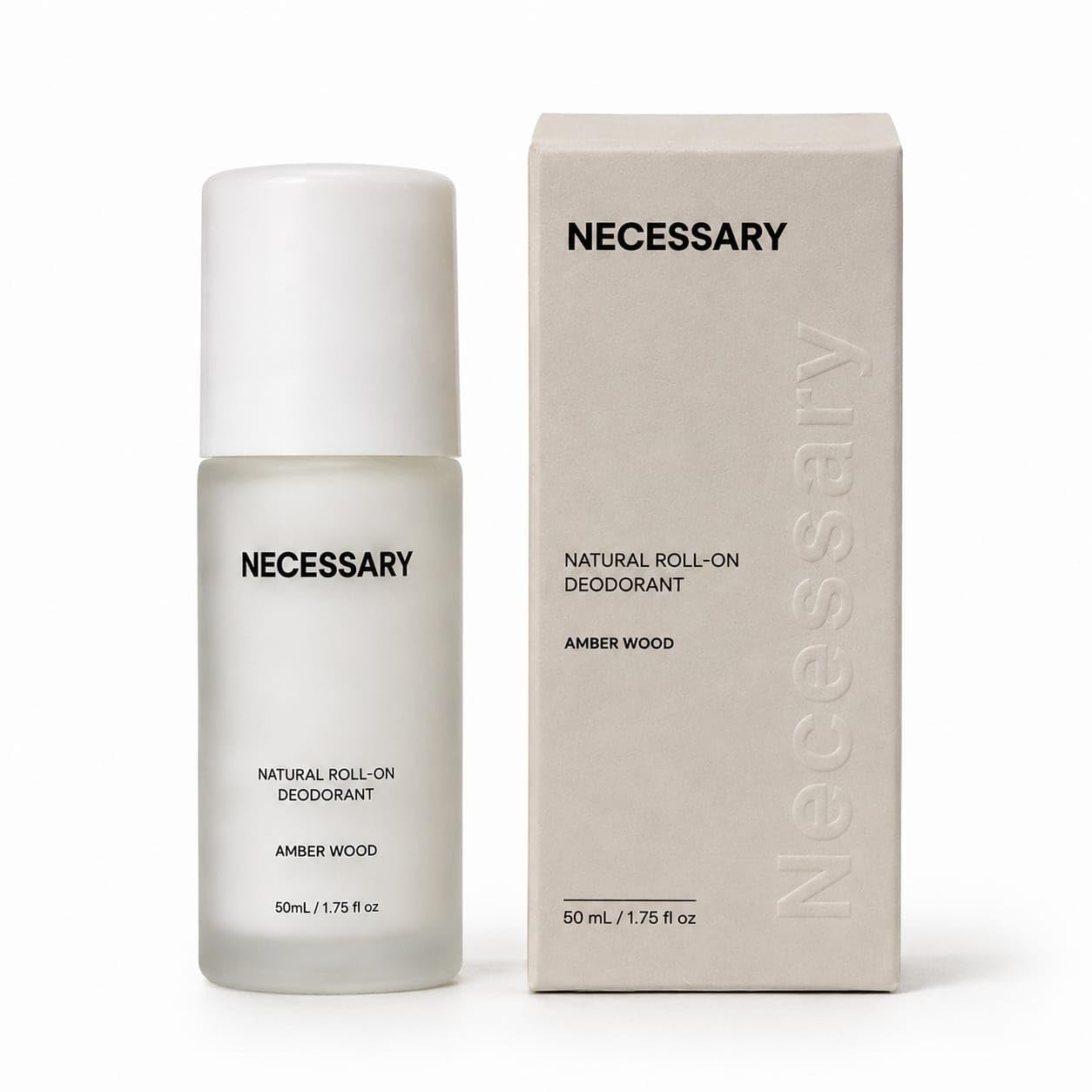 NECESSARY Natural Roll-On Deodorant Amber Wood - 50 ml | 24-hour Long Lasting Scent | Prevents Body Odour, Brightens Skin, Hydrates Underarm & Reduces Bacteria | For All Skin Types | Aluminum & Alcohol Free | Stain-free and Mess-free | Sulphate & Paraben Free-image-23