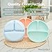 WeeSprout Silicone Plates with Lids for Babies & Toddlers (3 Pack) 100% Food-Grade Dishes for Self Feeding, Divided Design & Raised Edges for Picky Eaters, Dishwasher & Microwave Safe Weaning Supplies