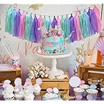 Blue Purple Mint Green Pink Tissue Paper Tassel Garland,Tissue Tassel Banner for Party Decorations,Pack of 20 - Image 5