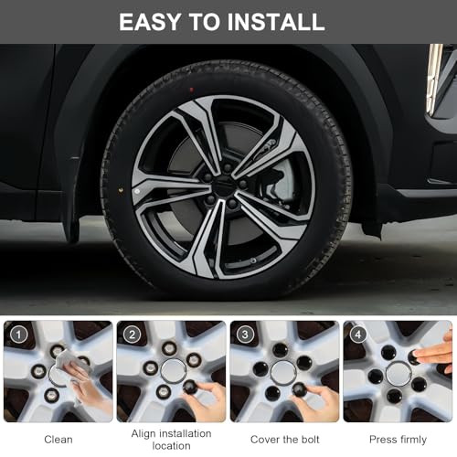 VUTYNKO 40 Stück Radschraubenkappen 19mm, Universal Schraubenabdeckung Auto Radkappen Schwarz Kunststoff Nut Radmuttern, Diebstahlschutz Schraubenkappen mit Autos Entfernungswerkzeugsatz