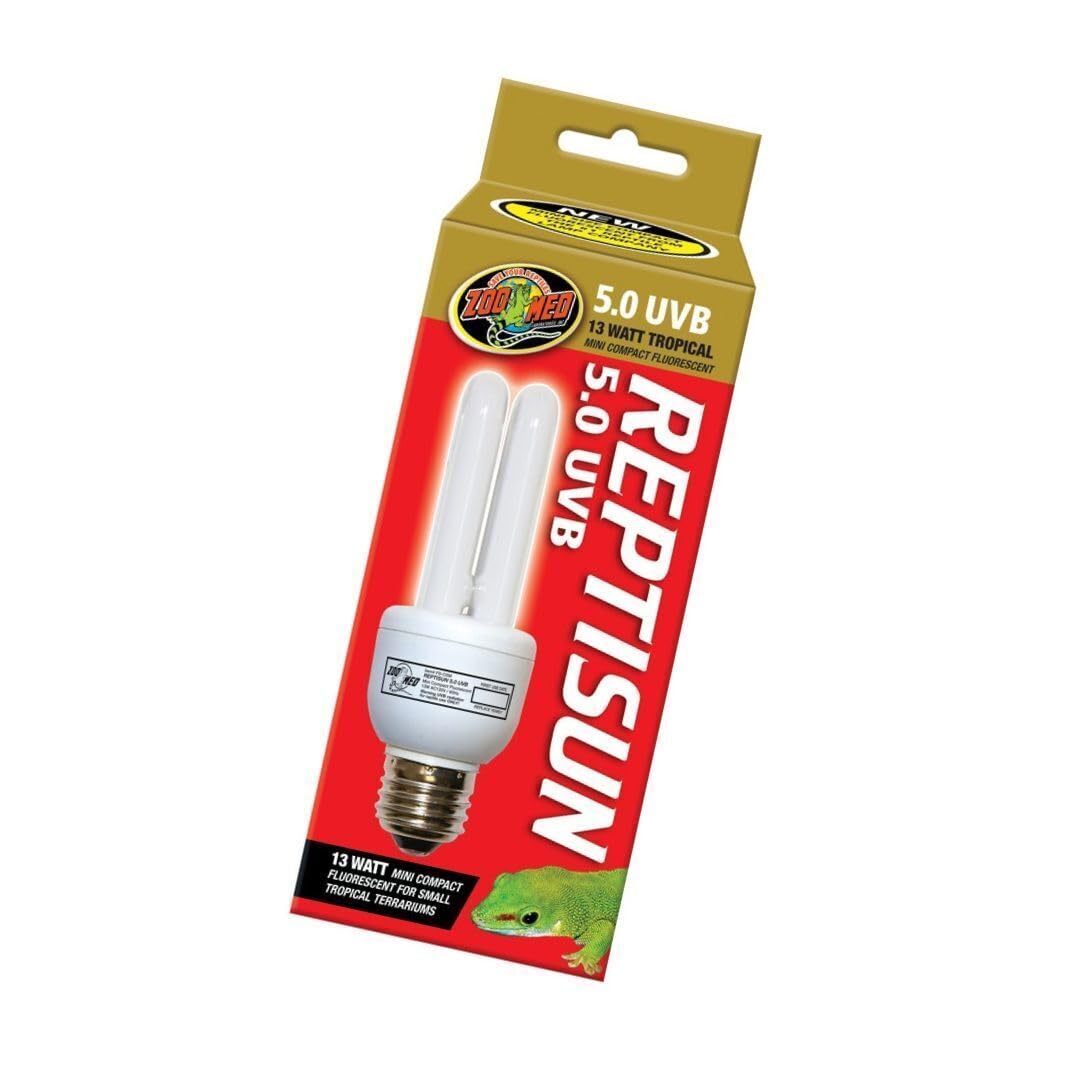 Zoo Med - Confezione da 4 lampadine fluorescenti compatte ReptiSun 5.0 UVB per piccoli terrari tropicali