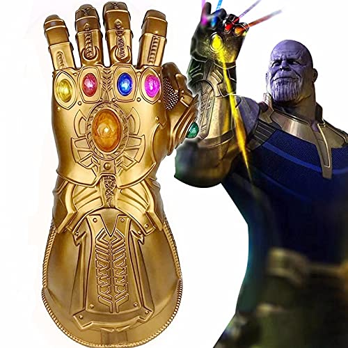 Hongzhi Craft LED Light Up Thanos Infinity Gauntlet for The Electronic Fist PVC Gloves with Batteries - Gold K.ids