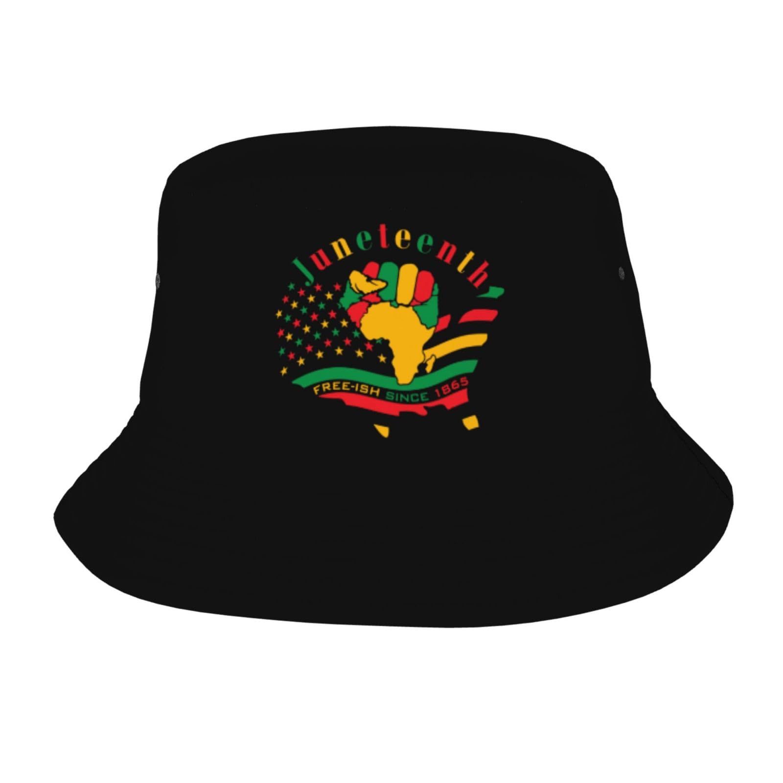 Happy Juneteenth Day Freedom 1865 Bucket Hat Casual Fisherman Cap for Summer Unisex Sun Hat