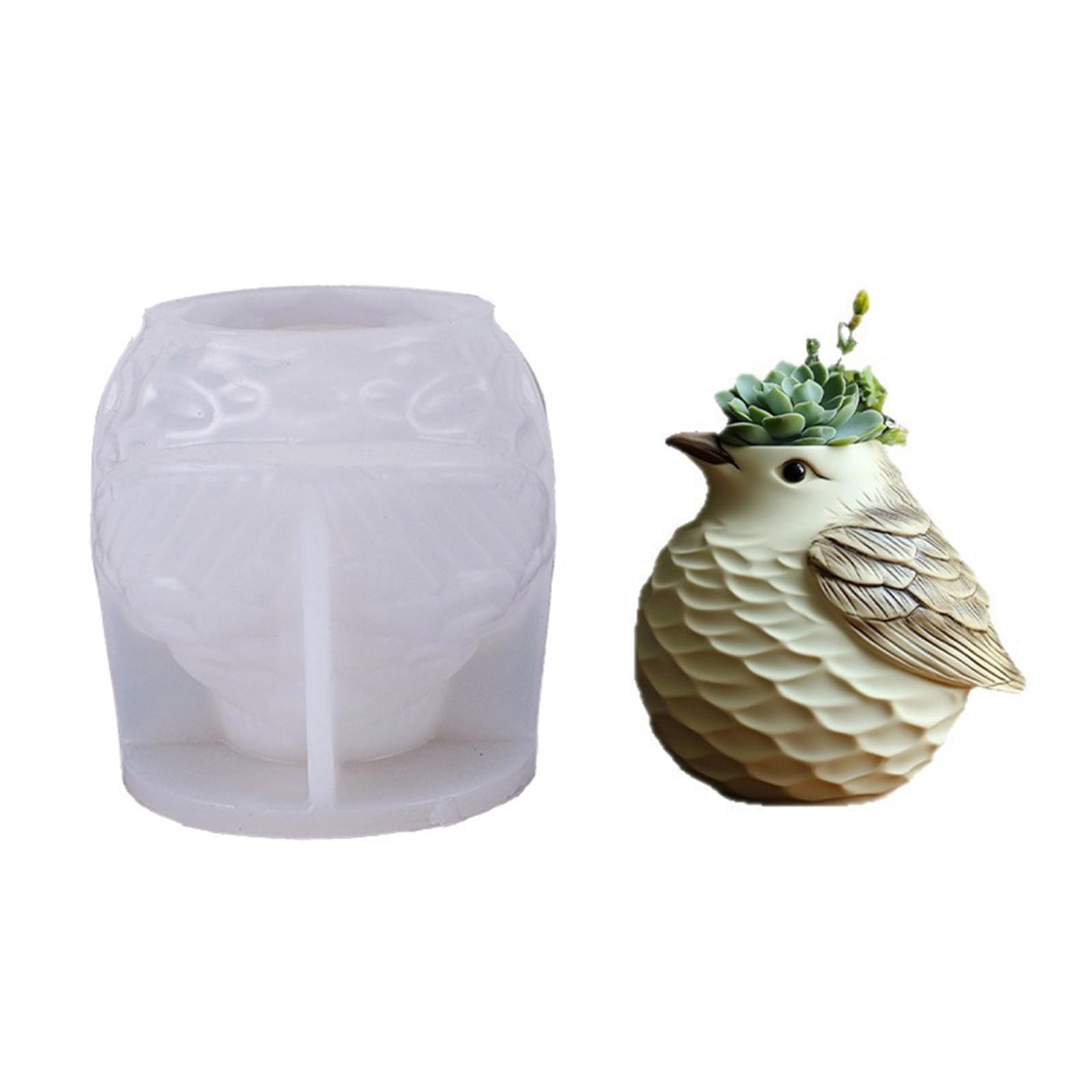 Moule silicone jardinière oiseaux pour couler facilement du ciment