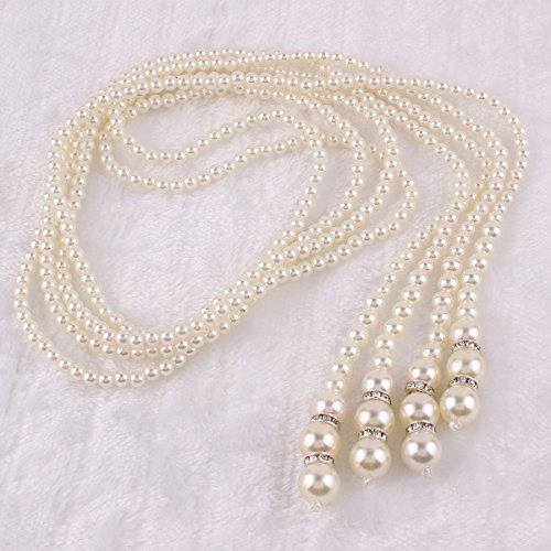 Grace Jun Fashion Faux Pearl Necklace For Women Flapper Cluster Sweater Chain Cute Jewelry 55'' #TOP4
