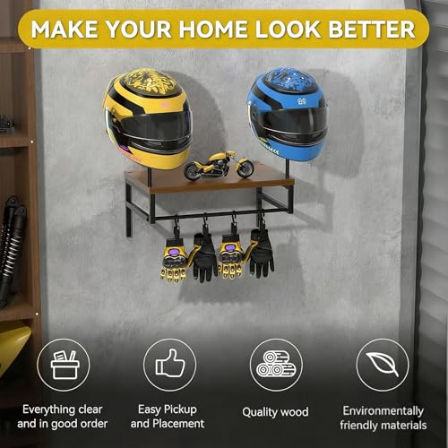 Soporte de pared para casco de moto y bicicleta accesorio de hogar 6