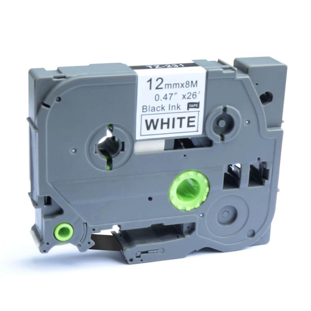 Paquete de 6 cintas de etiquetas TZe de 12 mm compatibles con rotuladoras PT-D210 PT-H110 PT-D600