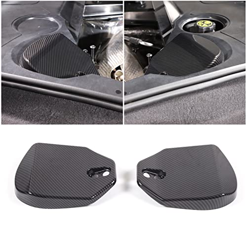 Image of TOYCIDFG Engine Bay Shock Protection Panel Cover Trim Compatible with Chevrolet C8 Corvette 2020-2024 Absorbing Tower Cover Caps (Carbon Fiber Pattern)