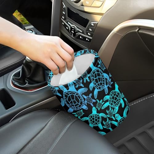 Image of Sea Turtle Car Garbage Can Mini Car Trash Bin Hanging Headrest with Adjustable Buttons Multipurpose Cars Organizer