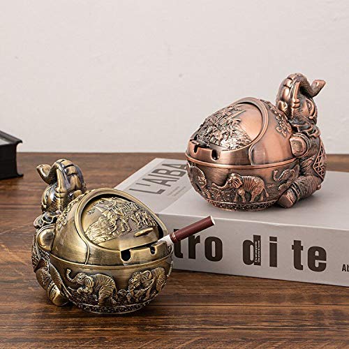Amazon.com: LAUYOO Vintage Decorative Windproof Ashtray with Lid