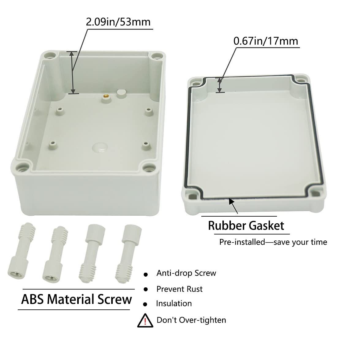 Zulkit Waterproof Junction Box - IP67 Electrical Enclosure -3