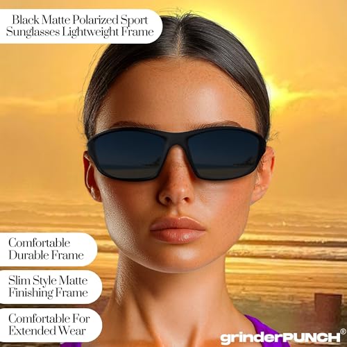 Image of grinderPUNCH Sport Polarized Sunglasses for Men & Women Baseball Running Cycling Fishing Golf Driving Shades Sun Glasses