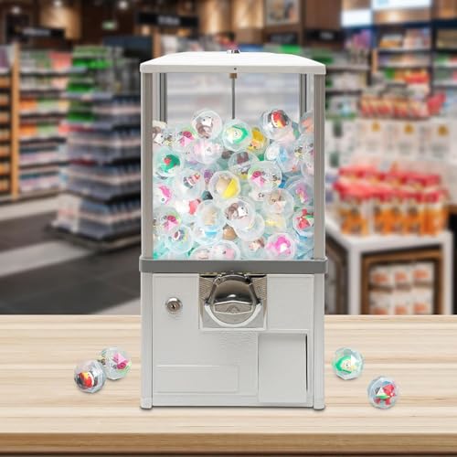 Distributeur automatique de jouets à capsules avec mécanisme de verrouillage et design vintage idéal pour les magasins de jeux et de vente au détail