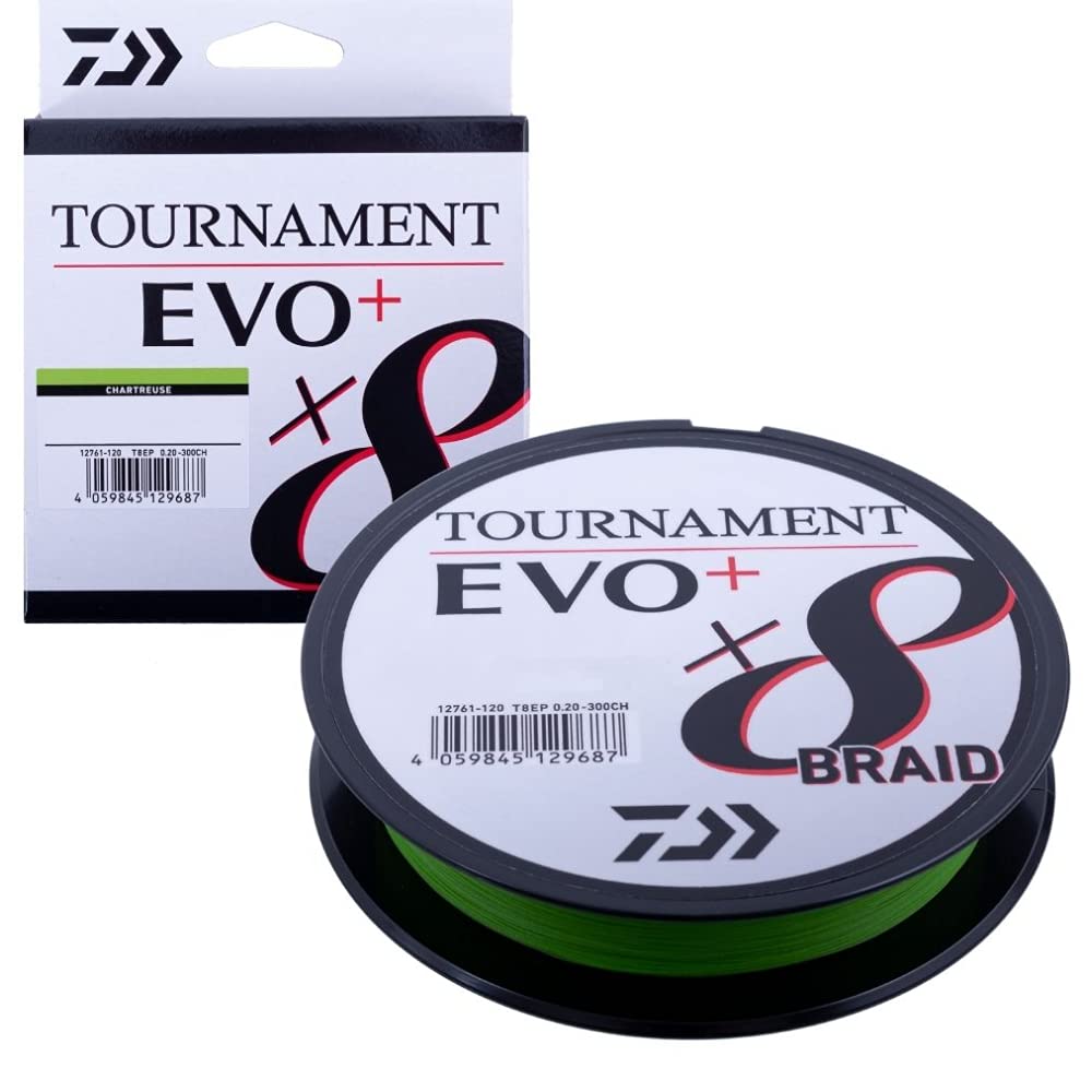 Daiwa Tournament x8 Braid EVO+, 135m, Chartreuse, Geflochtene Angelschnur