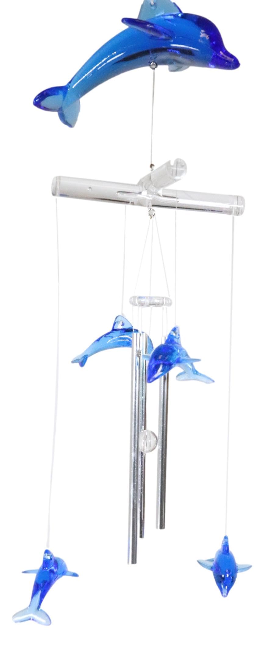 Campanelli Vento Acrilico A Forma Di Delfino - Decorazione Per Giardino E Casa | Blu E Argento - Foto 10