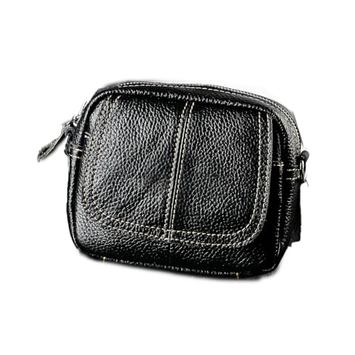 Bolso bandolera de piel auténtica para hombre, maletín casual de negocios