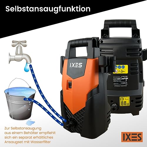 IXES Hochdruckreiniger IX-PRC1400 inkl. Zubehör | max. 110 bar Druck | 1400W Leistung | 408 L/h |...