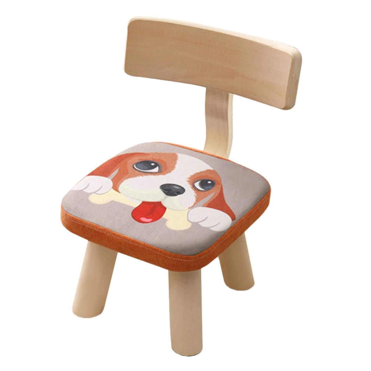 Didiseaon Rialzo Sedia per Schienale in Legno Resistente, Imbottitura in Cotone Lino e Spugna, Design a Motivo Cucciolo per Camera da Letto e Stanza Lettura
