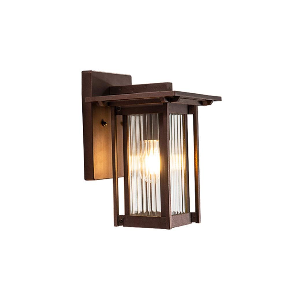 Lumière murale Victorian extérieur étanche avec lanterne en verre carré m