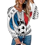 Jerséis Cárdigans Y Sudaderas De Mujer De Invierno con Fútbol Francés Bandera Nacional Cárdigan De Manga Larga, Suéter con Cuello En V Holgado para Mujer Y Tallas Grandes