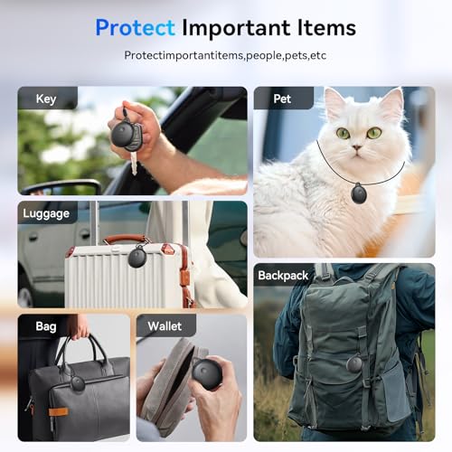 Smart Tags-4 Pack, Smart Bluetooth Tracker Work with Apple Find My, Key Finders and Find My Tracker, Game Changer Waterproof Smart Tag with Key Ring GPS Tracker Tag for Keys/Luggage/Wallet/Pets etc - Image 7