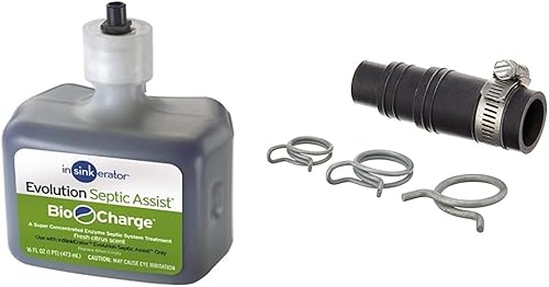 InSinkErator Cartucho de carga biológica Septic Assist + kit de conector para lavavajillas