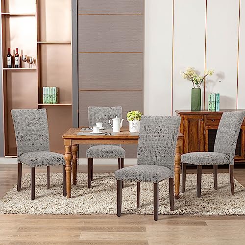 image for COLAMY Upholstered Parsons Dining Chairs Set of 6, Fabric Dining Room 
