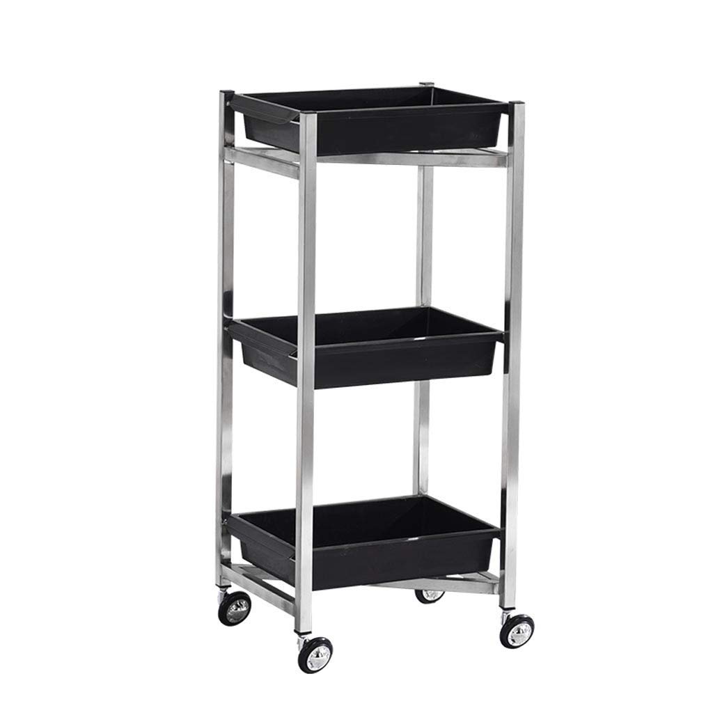 DFEDHF Trolley,Recycling Vehicles,Stainless Steel Hairdressing Cart,Collecting Vehicles3 Tiers Salon Trolley Multifunctional Tray Hair Storage Hairdressing Cart Beauty Spa Makeup Cart,Loa