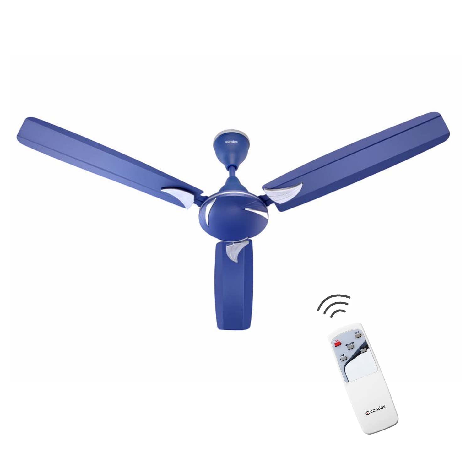 CandesLynx 1200 mm Anti Dust Decorative 3 Blade Ceiling Fan With Remote (Pack of 1) (Silver Blue)