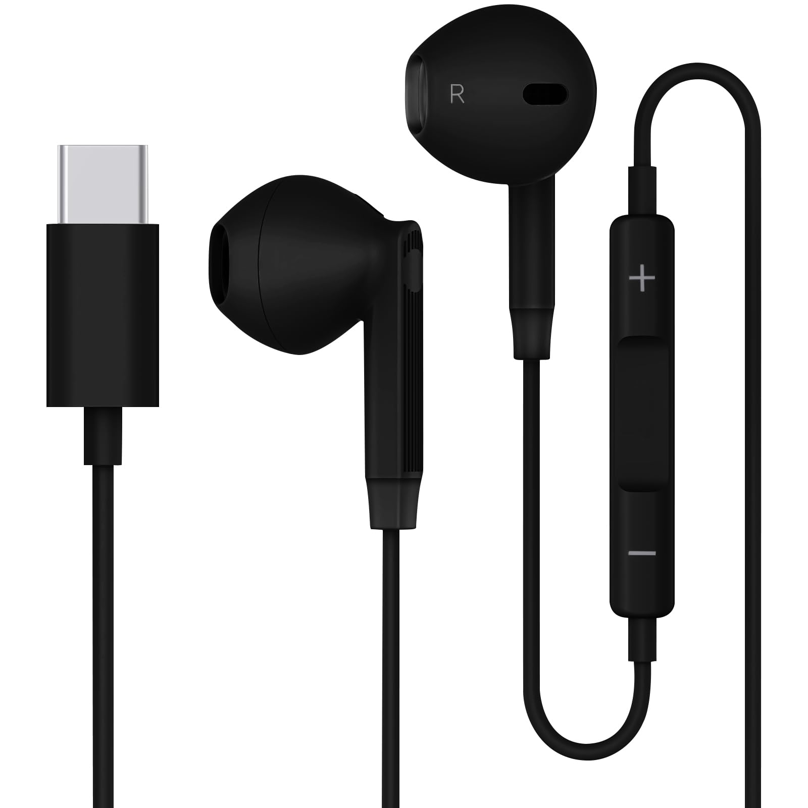 Jemey USB C Earphones, Type C Wired Headphones HiFi Digital Earphones with Mic, Type-C Headset In-ear Earbuds for iPhone 16 15 Pro Max for iPad Pro for Samsung Galaxy S24 S23 Ultra A54 A53 for HUAWEI
