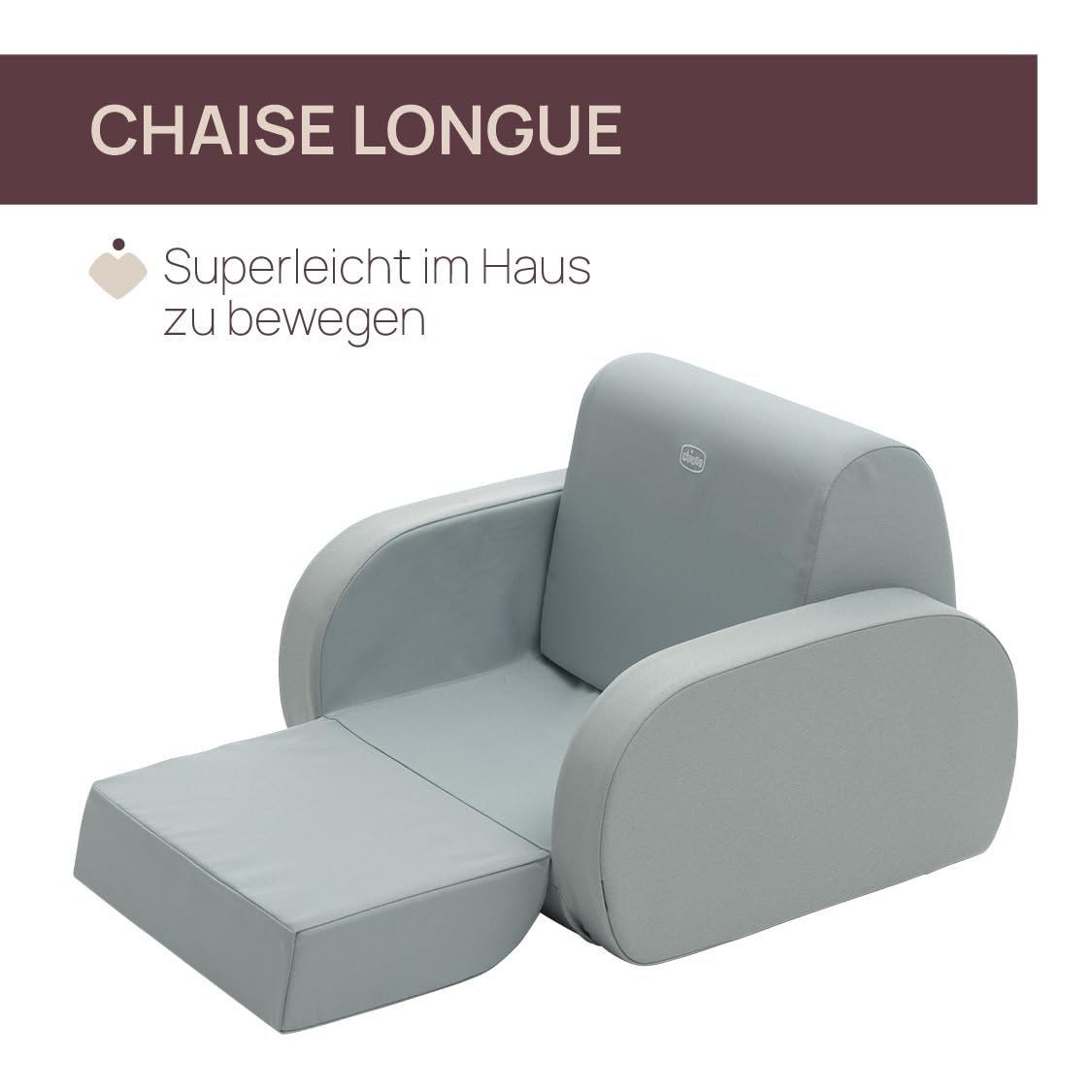 Chicco Twist Kinderstuhl, wandelbar in Liegestuhl und Sofa, Kinderstuhl mit 3 Konfigurationen, bequem und leicht, verwandelt sich mit einer Handbewegung - Für Kinder ab 12 Monaten