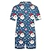 Women's Christmas Pajamas Fashion Printed Short Sleeve Button Lapel Shirt Shorts Pajama Sets Casual Home Sleepwear