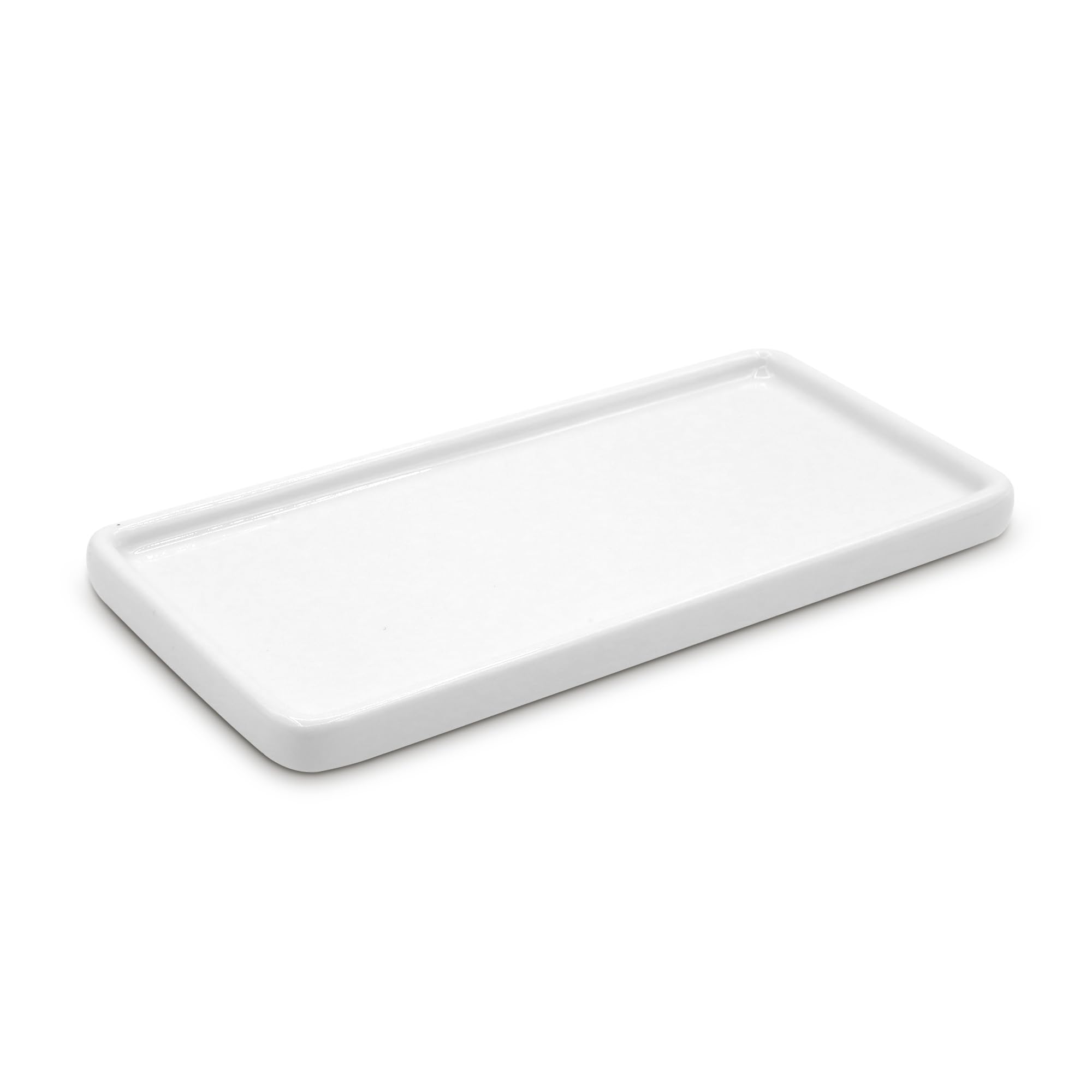 LoeJan 6" Bathroom Tray, Ceramic Vanity Dish for Counter Kitchen Soap Perfume Candle, Small Organizer Plate for Home Decor Plant