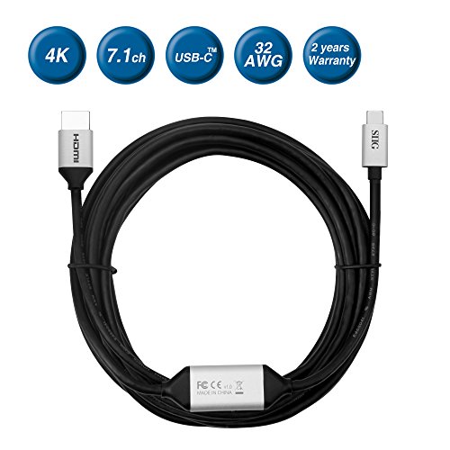 SIIG 5M USB Type C to 4K HDMI Active Cable | Thunderbolt 3 Compatible | Works with USB-C MacBook Pro, iMac, Surface Book 2, Pixelbook, Galaxy S8/S9/Note 8, Google Pixel