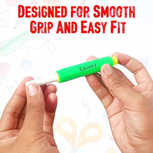 Image of Eduway Multi Color Chalk Holder (Pack Of 16) For Black Board /Chalkboard | Perfect for Kids & Teacher| Non-Toxic & Oil Pastel Holder | Dustless Chalk Holder Pen for School & Classroom |(Assorted Color)
