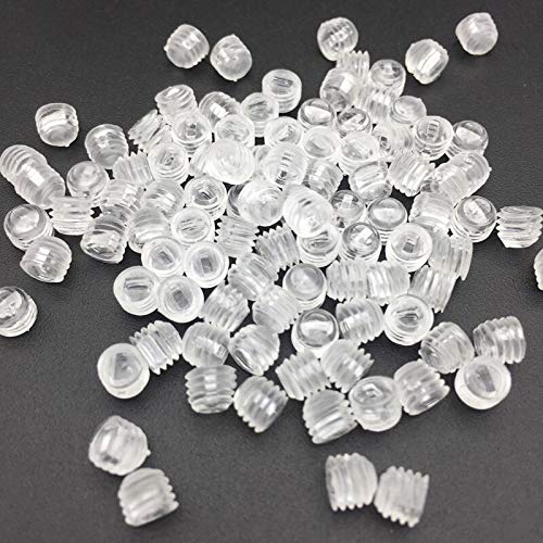 GatherTOOL 100Pcs/set Transparent Clear Screw Set M3/ M4/ M5 /M6 Plastic Grub Set Screw Bolt Screw Grub Screw Slotted Screw (Color : 100pcs, Size : M3 X 3)
