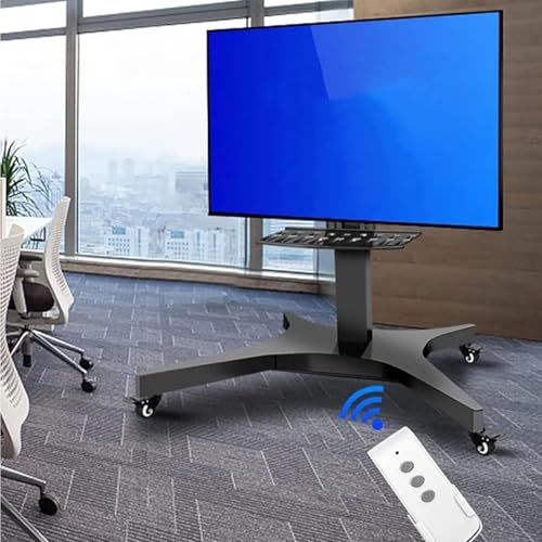 Soporte móvil para TV con ruedas, altura ajustable, motor eléctrico miniatura 1