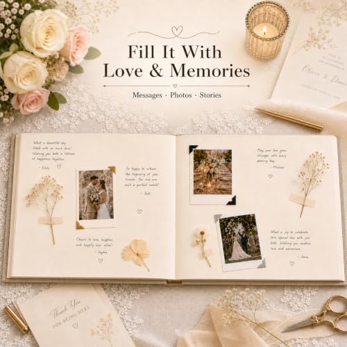 Image of Custom Embroidered Wedding Guest Book with Last Name Linen Hardcover Album