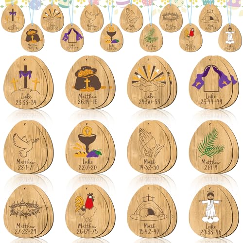 Suzile 24 adornos religiosos de Semana Santa, adornos colgantes