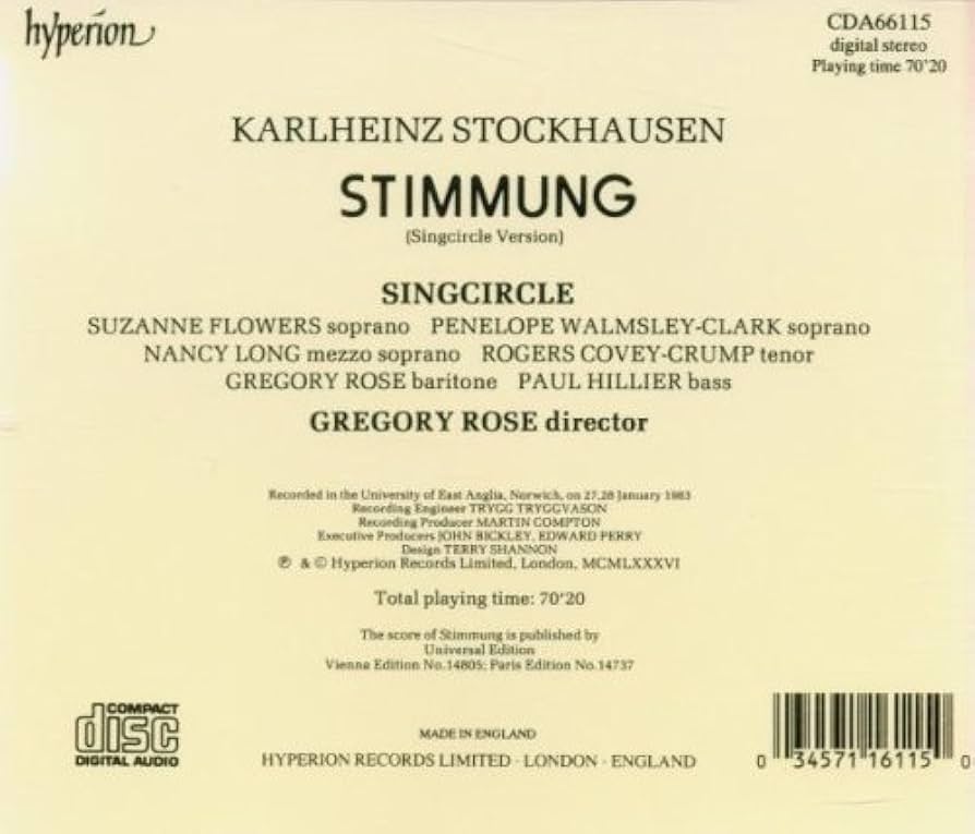 Amazon.co.jp: Stockhausen: Stimmung: ミュージック