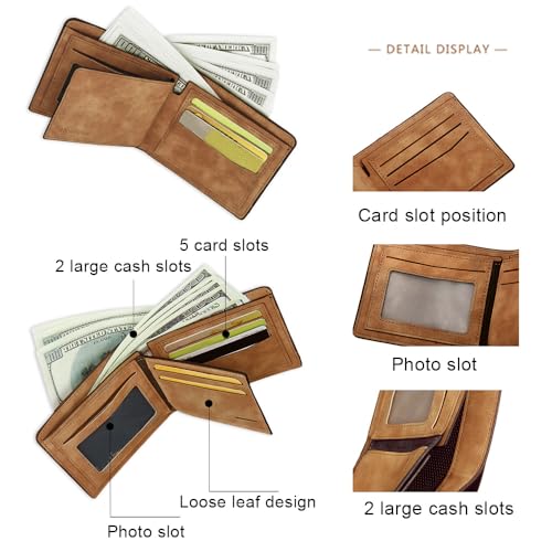 Personalized Gifts for Men - Personalized Customized Wallets for Dads and Sons with Engraved Names, Initials, Photo, Grandpa Christmas Leather Wallet, Boyfriend Birthday Wallet (Style 5)4