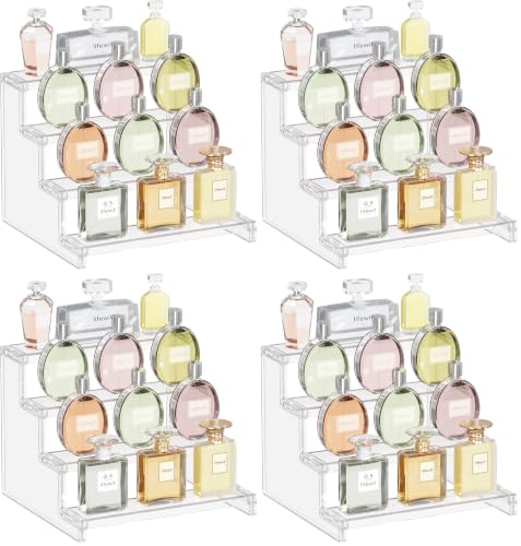 Image of Lifewit Perfume Organizer, Bedroom Decor, Cologne Cupcake Stand, Tool-Free Assembly, Makeup Display Shelf for Vanity Bathroom Counter Storage, Clear, 23 cm /9 inch, 1 Pcs (Pack of 4)