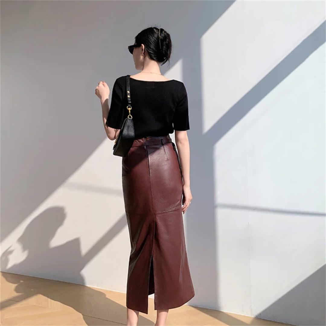 Donne alla caviglia solido Streetwear dritto Split Slim gonne
